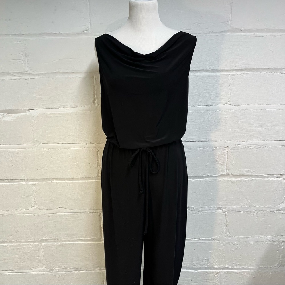 Marina Black Sleeveless Jumpsuit with Pockets, women’s med.